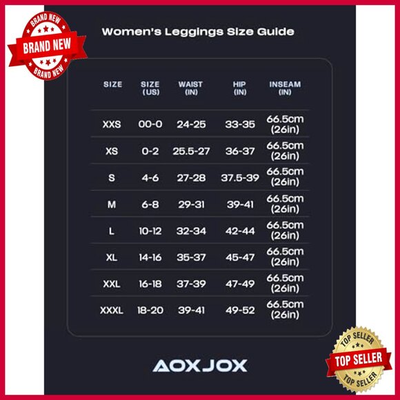 High Waisted Workout Leggings Tummy Control Hidden Scrunch Butt Lifting 26" - Picture 6 of 7